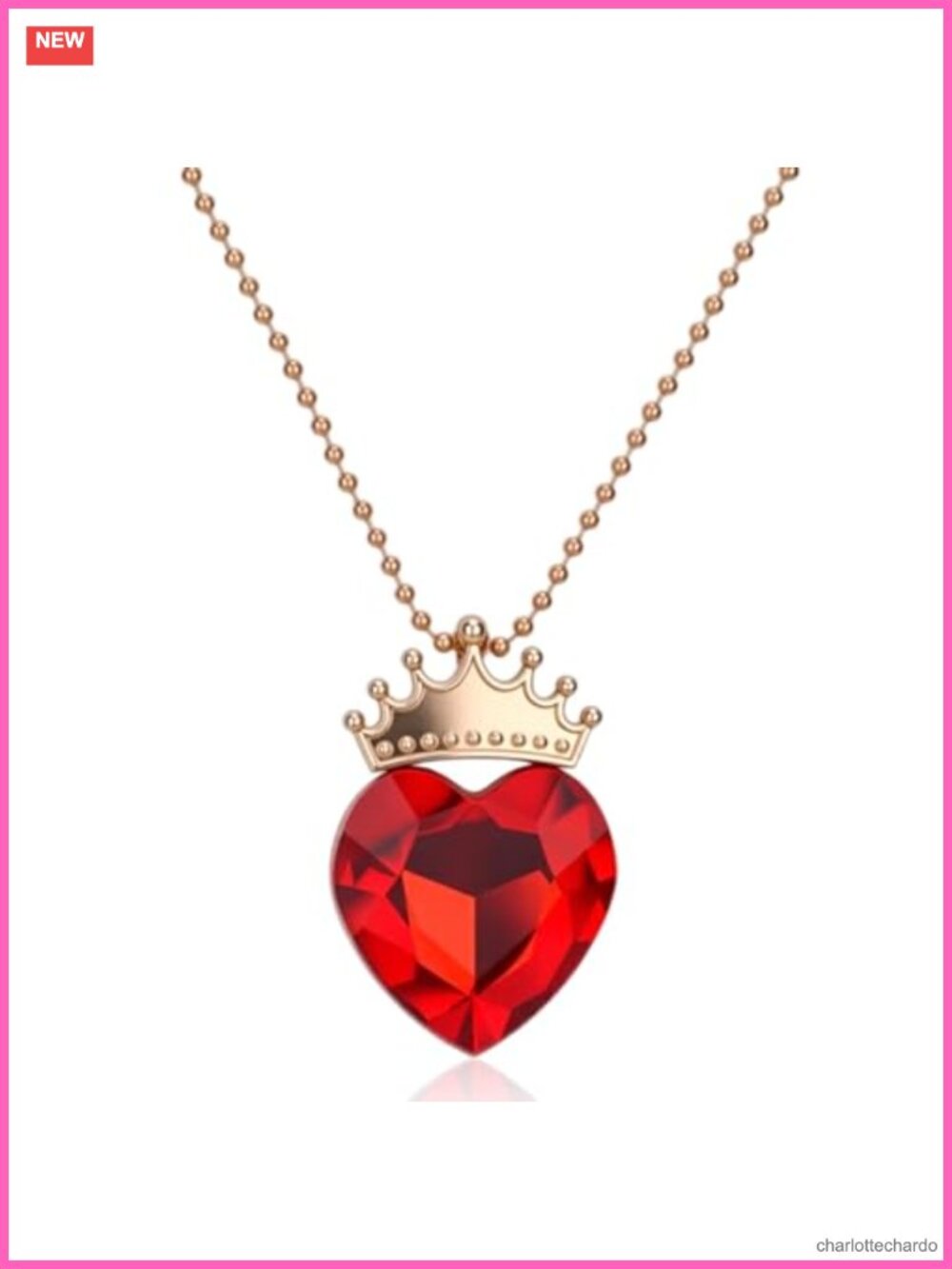 Heart Crown Pendant Necklace Alloy Adjustable Romance Party Jewelry